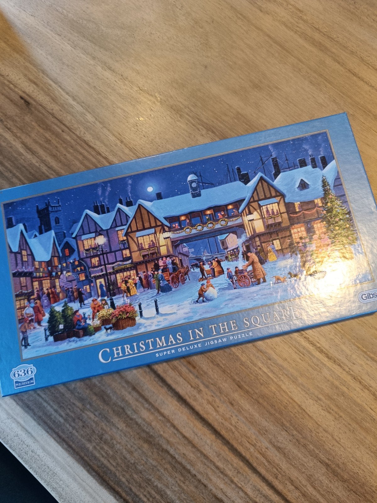 Gibsons Legpuzzel 'Christmas in the Square' 636 stukjes, Ophalen of Verzenden, 500 t/m 1500 stukjes, Zo goed als nieuw, Legpuzzel