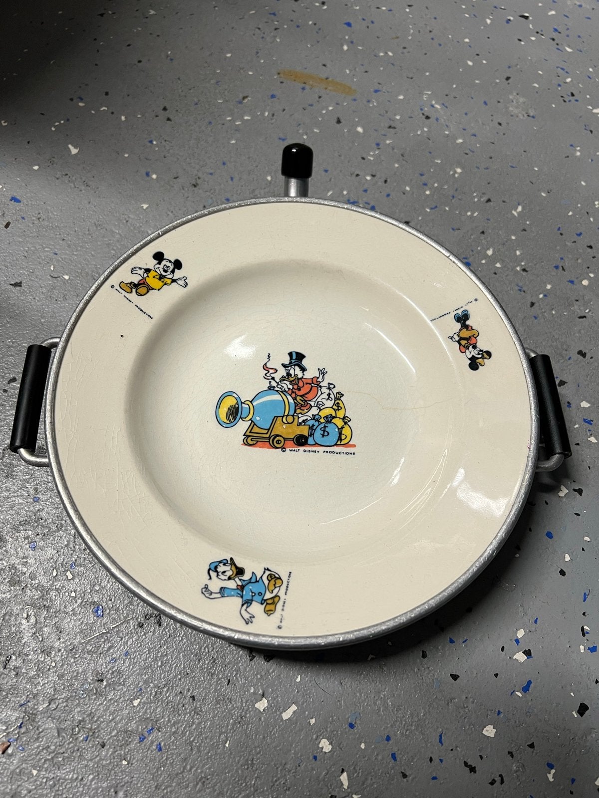 Vintage Disney Warmhoudbordje - Mickey Mouse & Vrienden, Antiek en Kunst, Ophalen of Verzenden