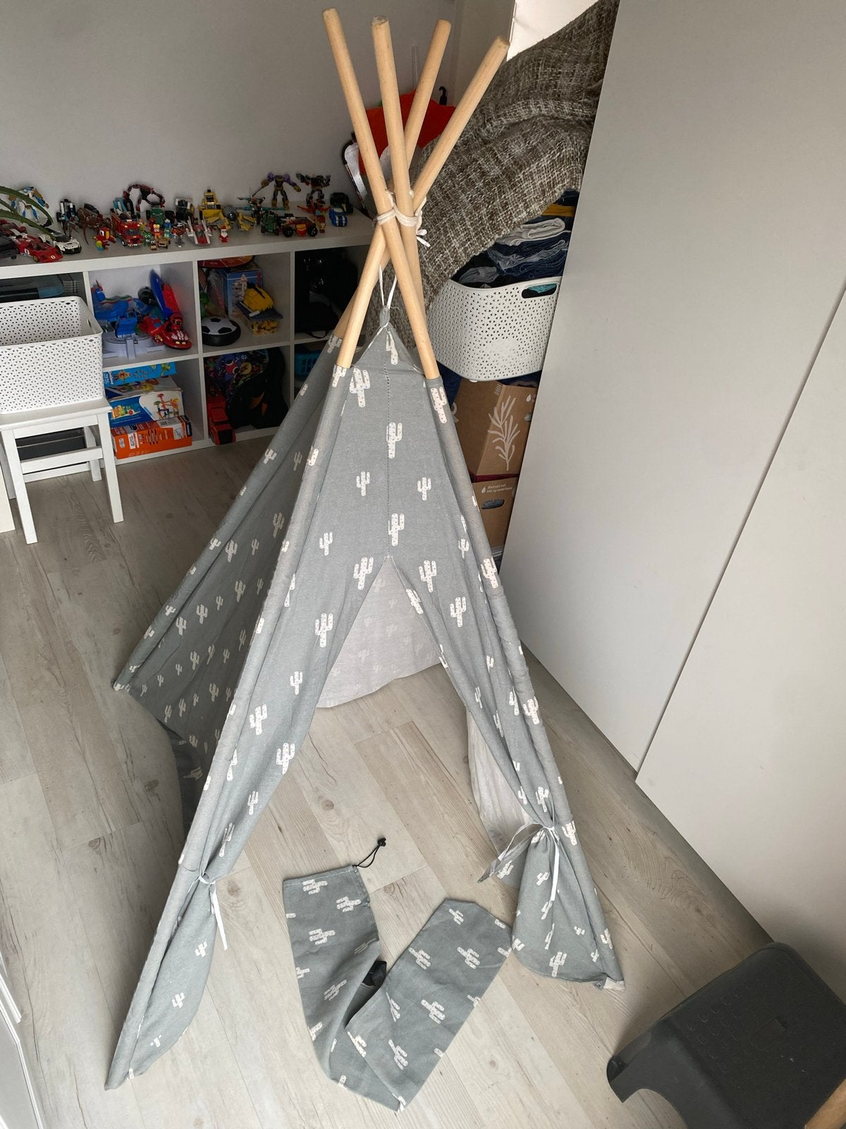 Groene tipi tent met cactusprint voor kinderen - zgan, Ophalen, Zo goed als nieuw