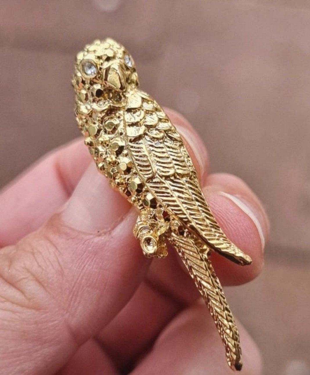 Vintage Broche Papegaai, Overige materialen, 4 tot 7 cm, Ophalen of Verzenden, Zo goed als nieuw