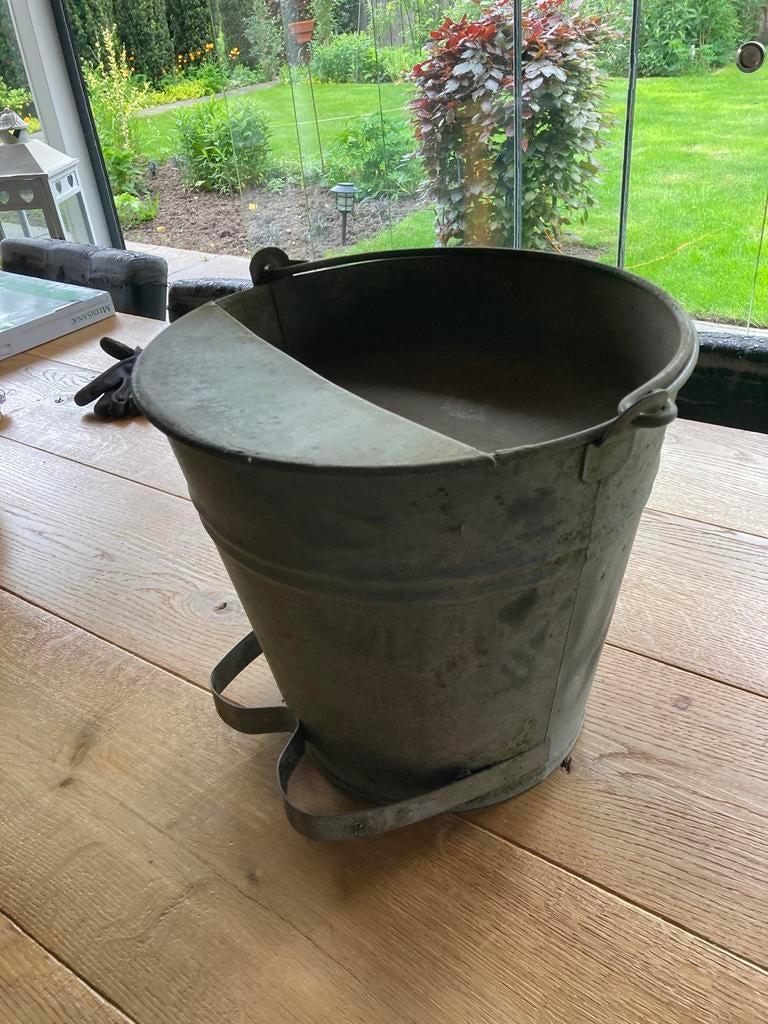 Vintage Zinken Kolenemmer - Authentiek en Decoratief, Ophalen of Verzenden, Zo goed als nieuw