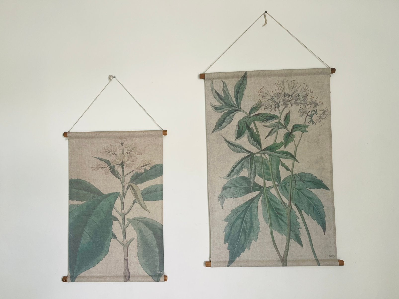 HK living wandkleden set botanisch - 2 stuks, Ophalen of Verzenden, Zo goed als nieuw, Met ophangsysteem, Botanisch