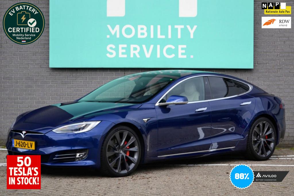 Tesla Model S Performance Ludicrous SOH88% (612PK) Pano Cam, 273 min, 2207 kg, Gebruikt, 110 €/maand