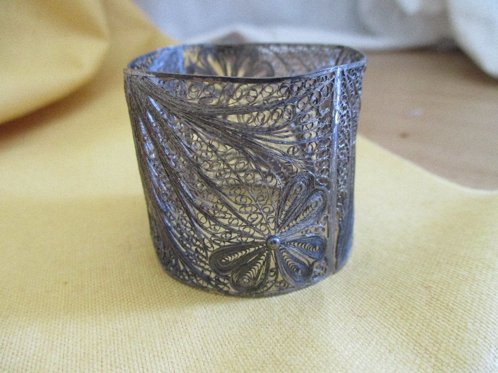 Oude servetring Zilver Filigrain, Ophalen of Verzenden, Zilver