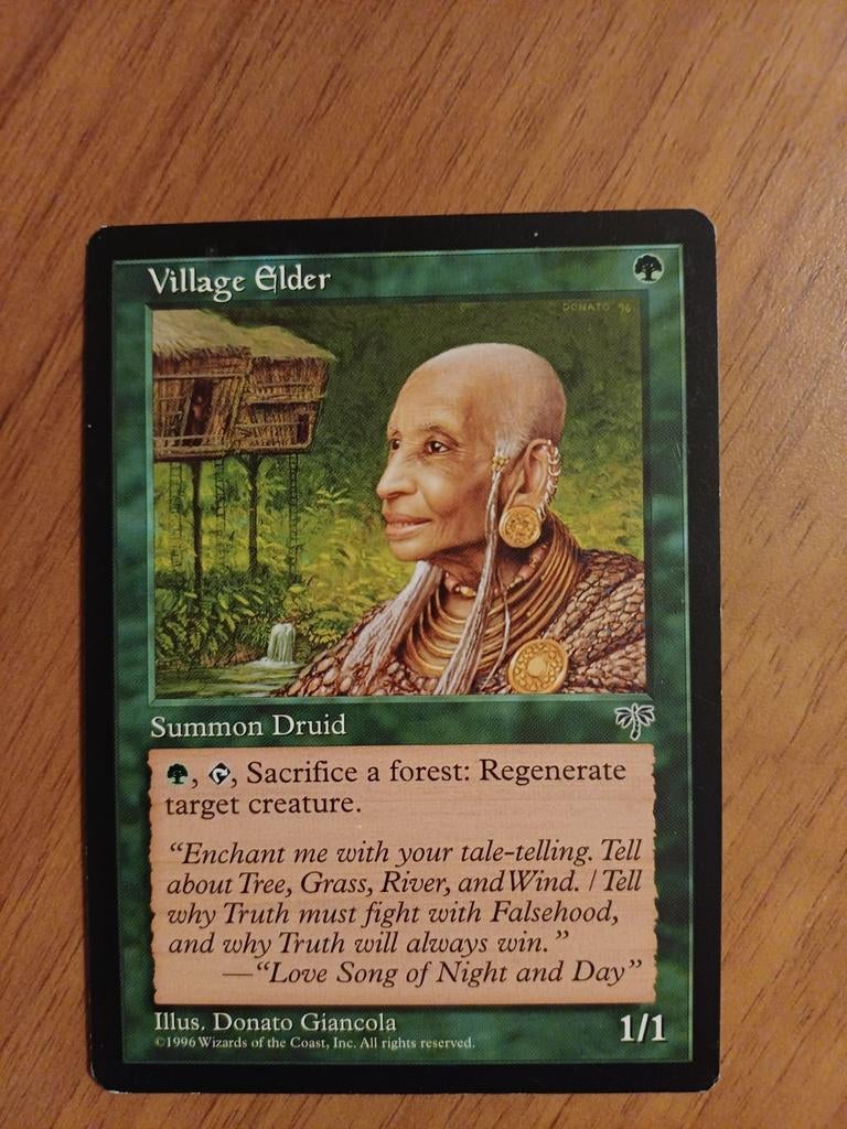 Magic the Gathering: Village Elder (1996), Ophalen of Verzenden, Gebruikt, Losse kaart