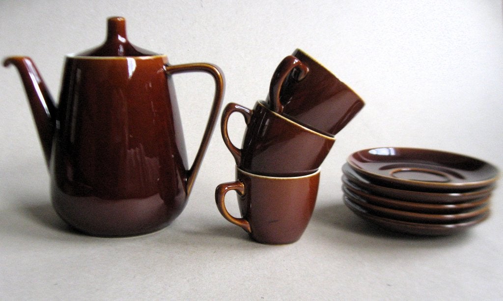 Retro Villeroy & Boch, Glossy koffiekan en kopjes jaren 60, Ophalen of Verzenden