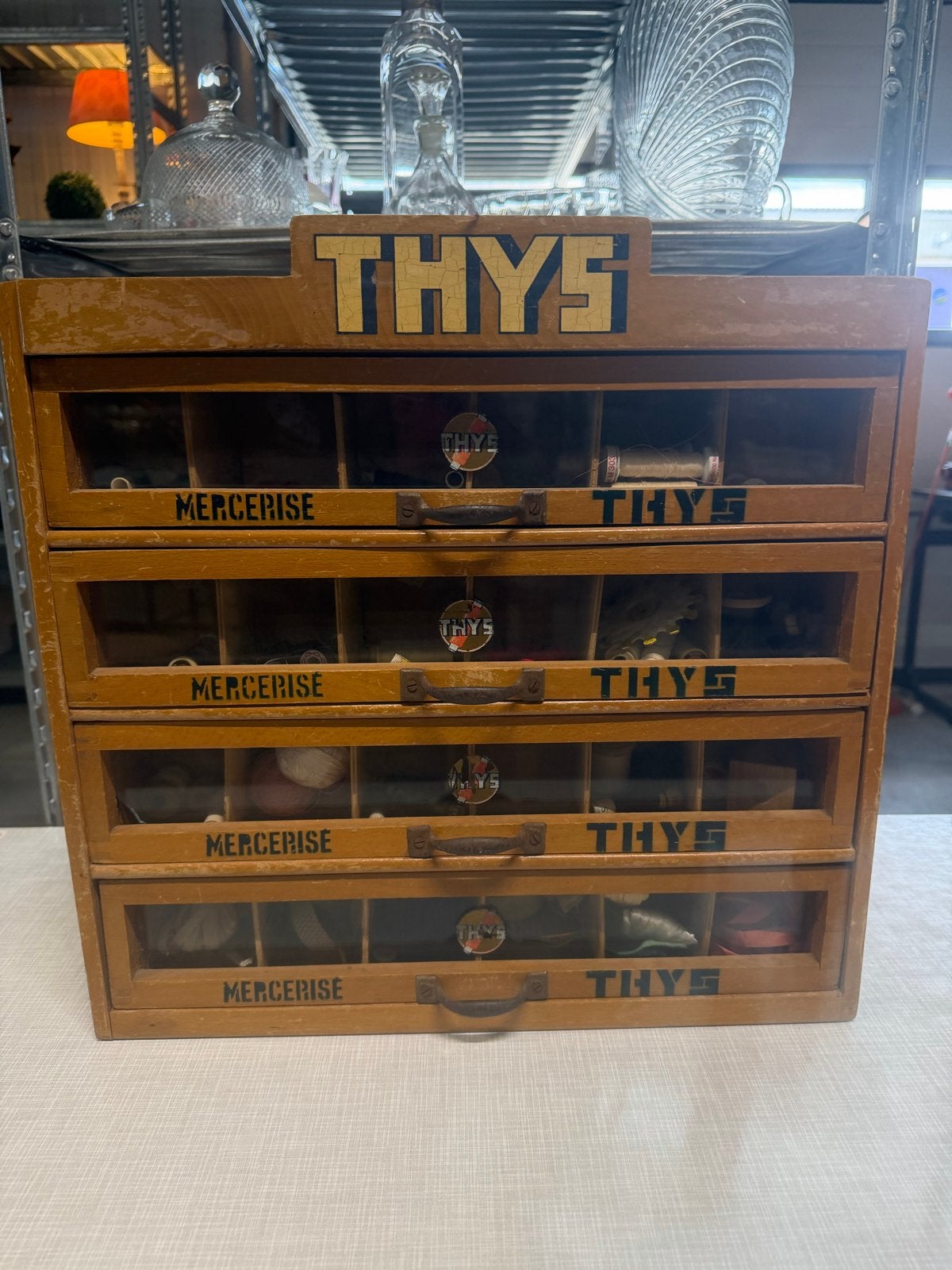 Vintage Thys Mercerie Ladekastje, Antiek en Kunst, Ophalen