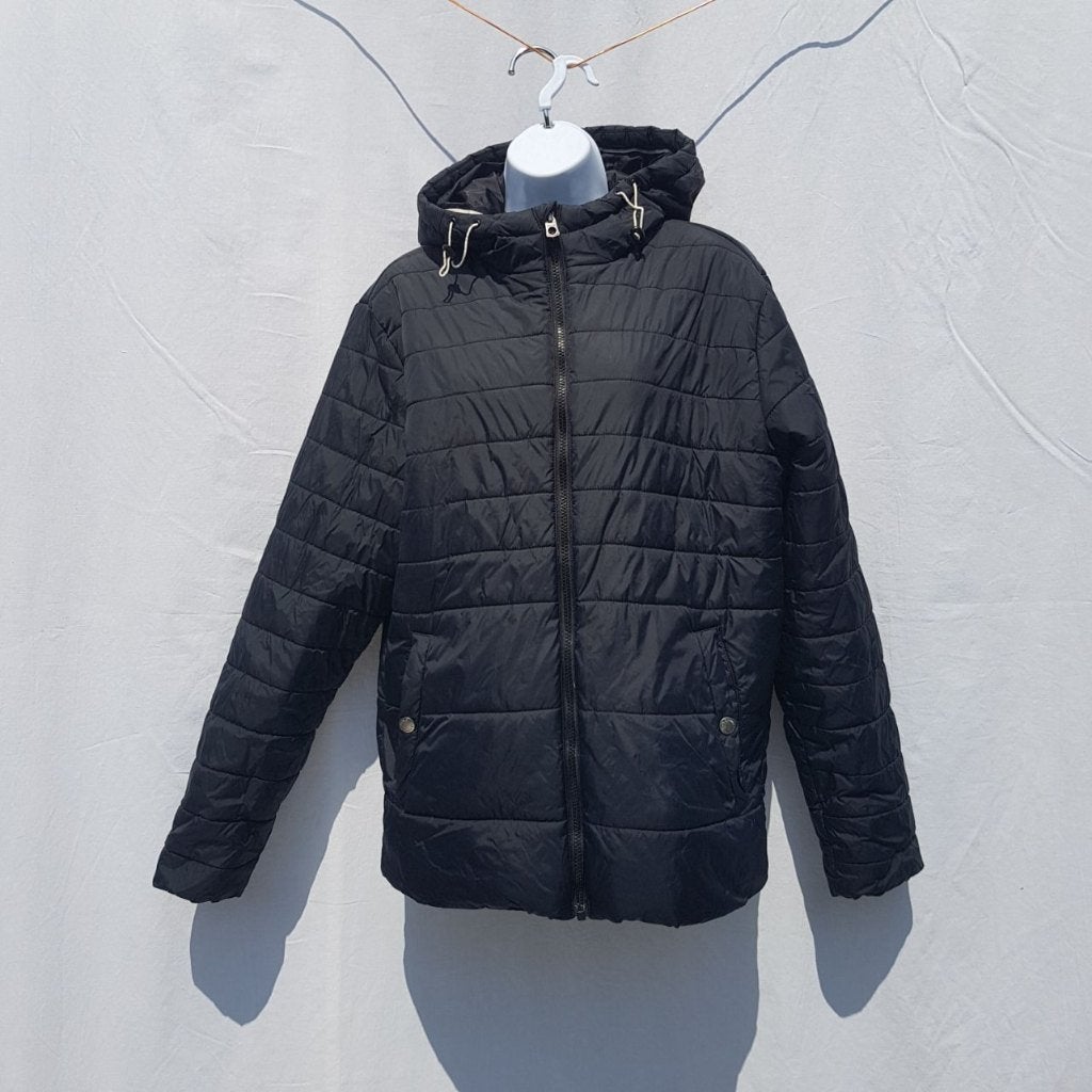 Leuke zwarte heren winterjas mt L merk Jack&Jones, ., Zwart, Maat 42/44 (L), Ophalen of Verzenden