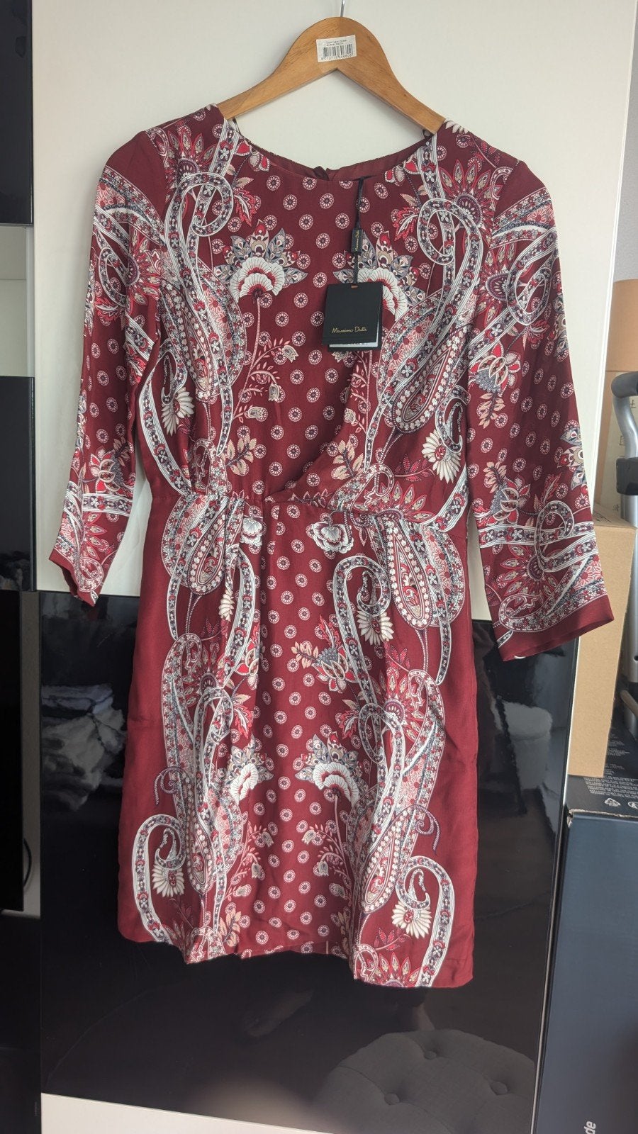 Massimo Dutti Zijden Jurk met Paisley Print, Massimo Dutti, Nieuw, Ophalen of Verzenden, Maat 36 (S)