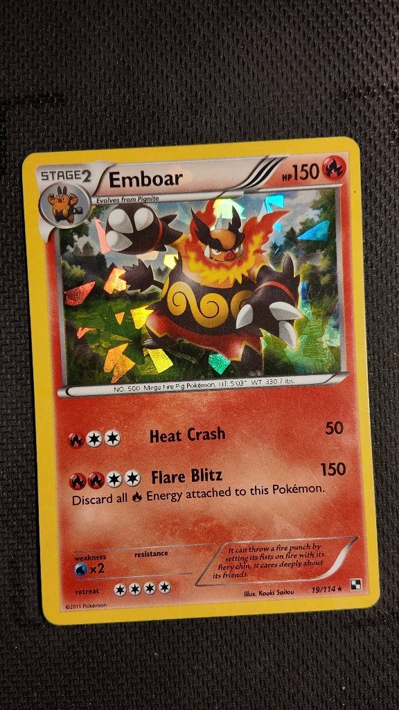 Emboar 19 Black & White | Pokemon kaart, Ophalen, Zo goed als nieuw, Losse kaart, Foil