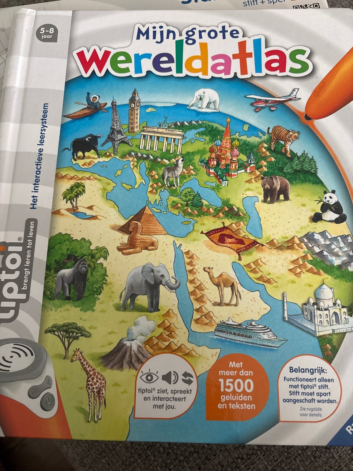 Tiptoi startersset en Mijn Grote Wereldatlas -  Leerplezier, Overige atlassen, 2000 tot heden, Ophalen of Verzenden, Zo goed als nieuw