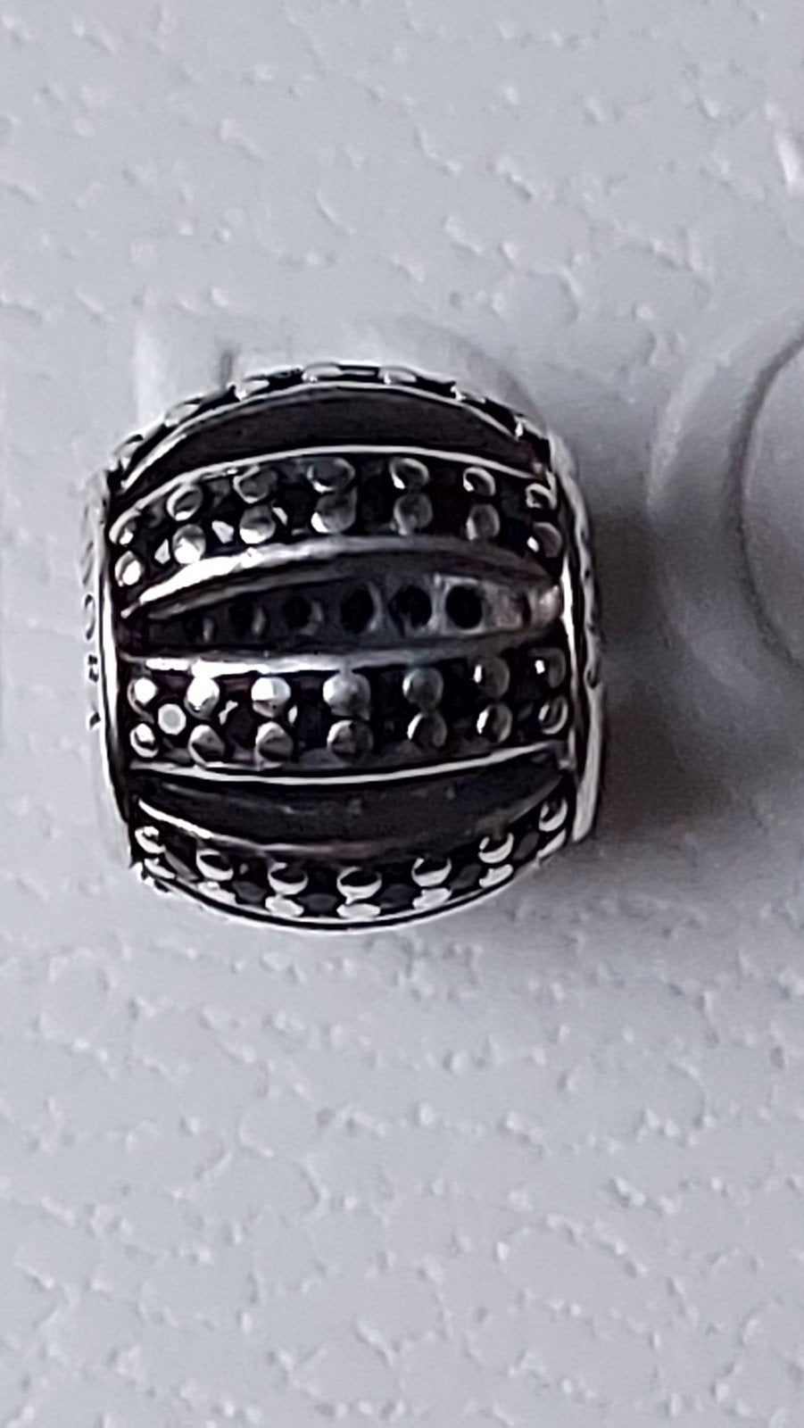 Originele Pandora bedel met zwarte steentjes, Pandora, Ophalen of Verzenden, Zo goed als nieuw, Zilver