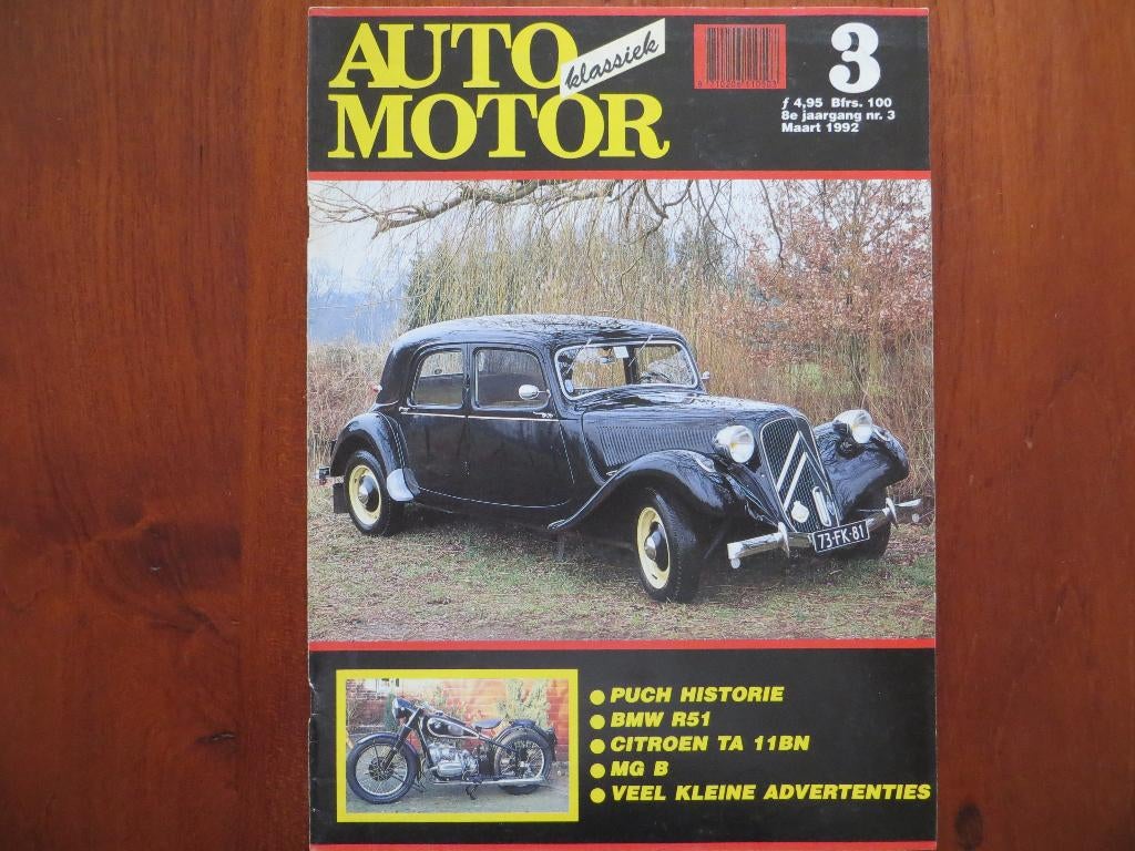 Auto Motor Klassiek 3 1992 Citroën Traction Avant 11BN, MG B, Boeken, Ophalen of Verzenden, Nieuw, Citroën