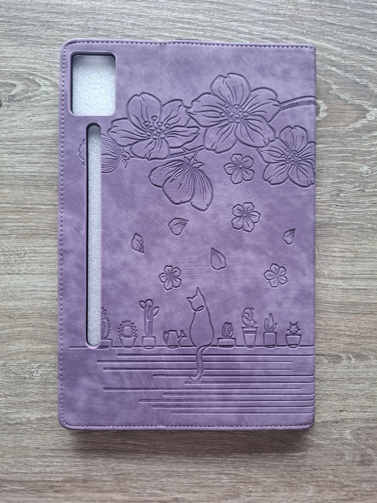 Xiaomi Pad 6 / Pad Pro 12.7 Hoes Paars Bloemen & Kat, Verzenden, Xiami Pad 6, Nieuw, Merkloos