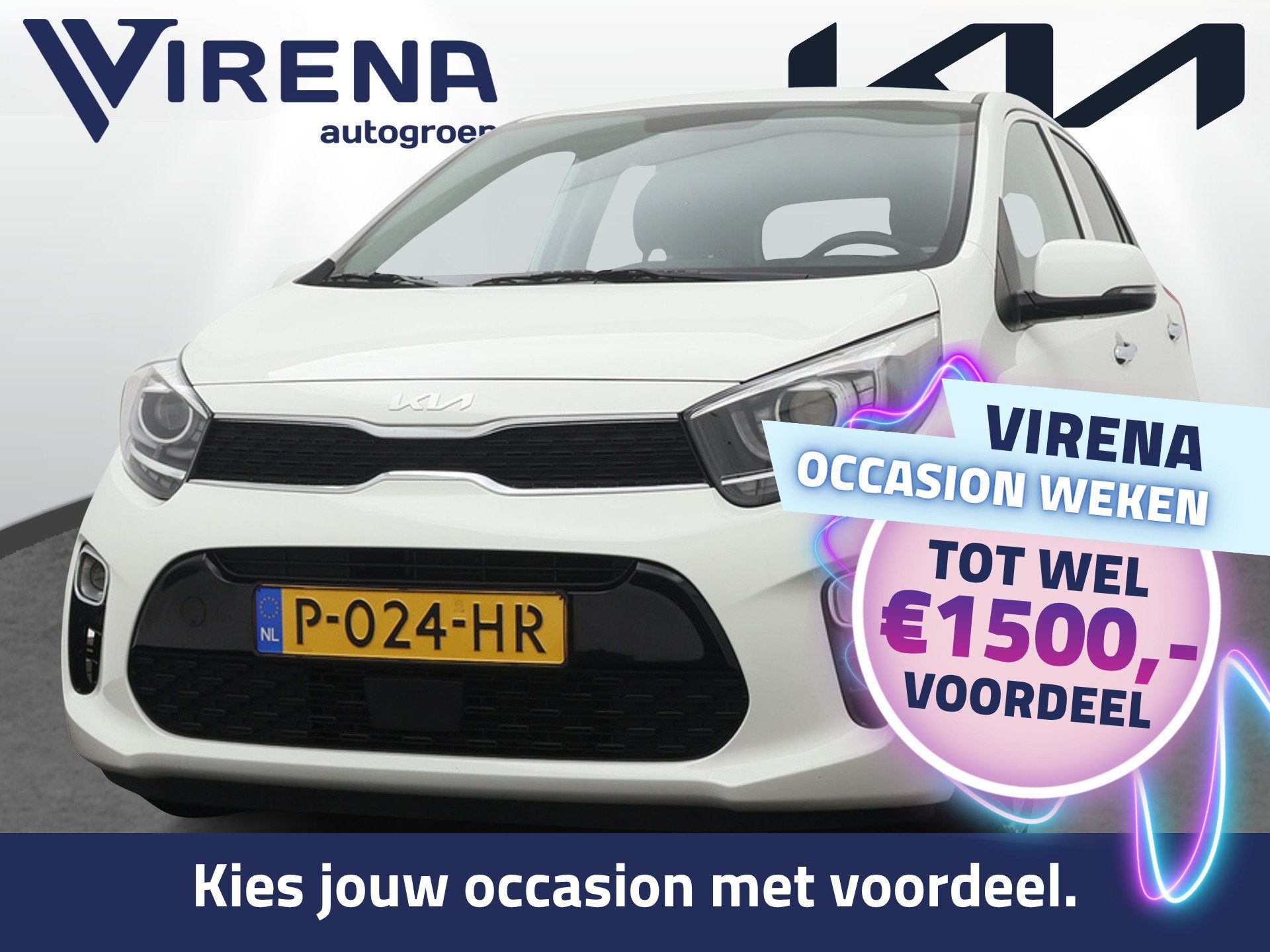 Kia Picanto 1.0 DPi DynamicPlusLine - Navigatie - LM-Velgen, Voorwielaandrijving, Verwarmde buitenspiegels, Stof, Gebruikt