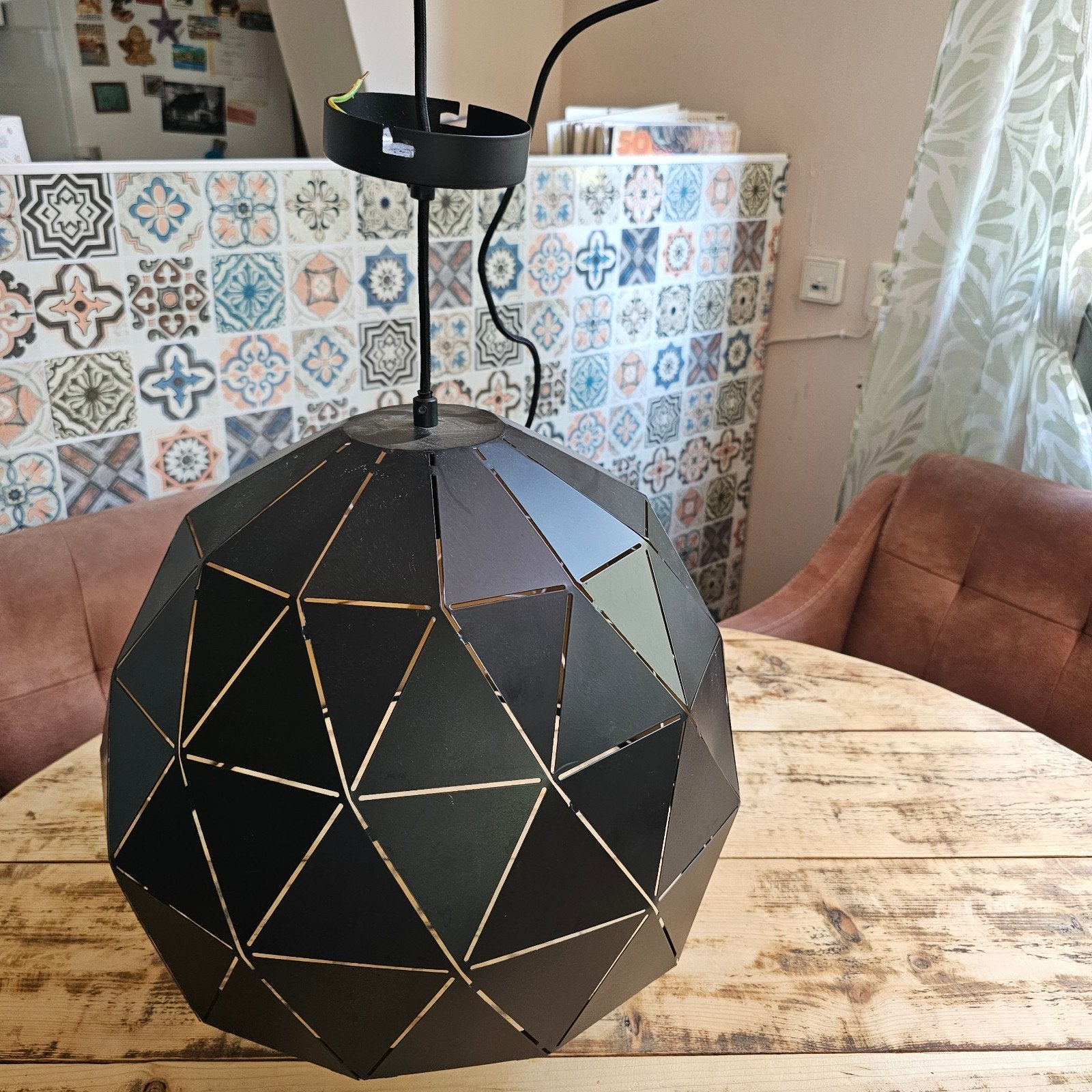 GAMMA Hanglamp Niels Zwart Ø40 cm - Modern Design, Gebruikt, Modern, Geometrisch, Metaal, E27 (groot)