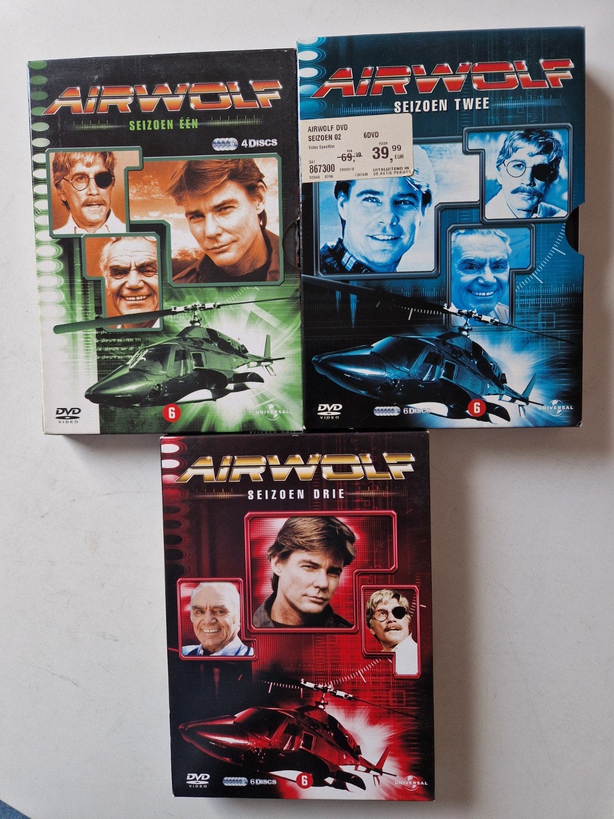 Airwolf Seizoen 1, 2 en 3 DVD Boxset - Actie & Avontuur, Ophalen of Verzenden, Vanaf 6 jaar, Actie en Avontuur, Gebruikt