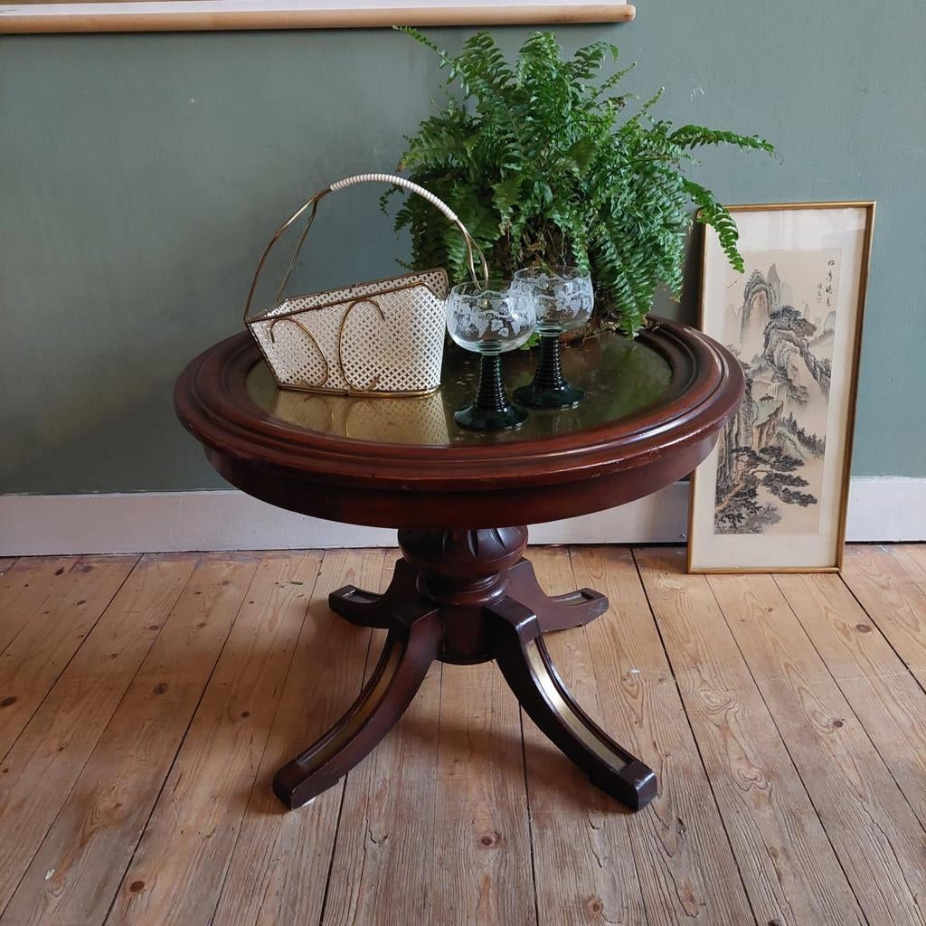 Lucky Vintage Regency Empire tafel met messing, Ophalen, Gebruikt, 50 tot 75 cm, .