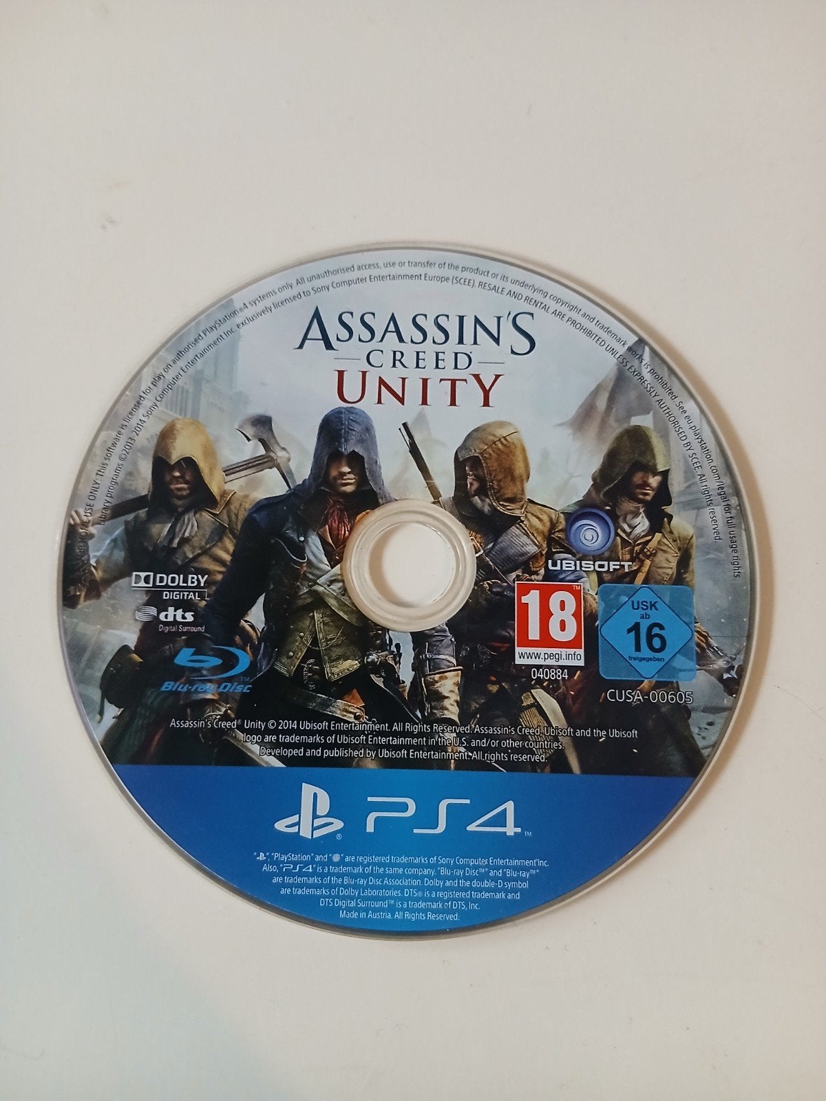 Assasins Creed Unity - Disc Only Playstation 4 Game, Ophalen, Zo goed als nieuw