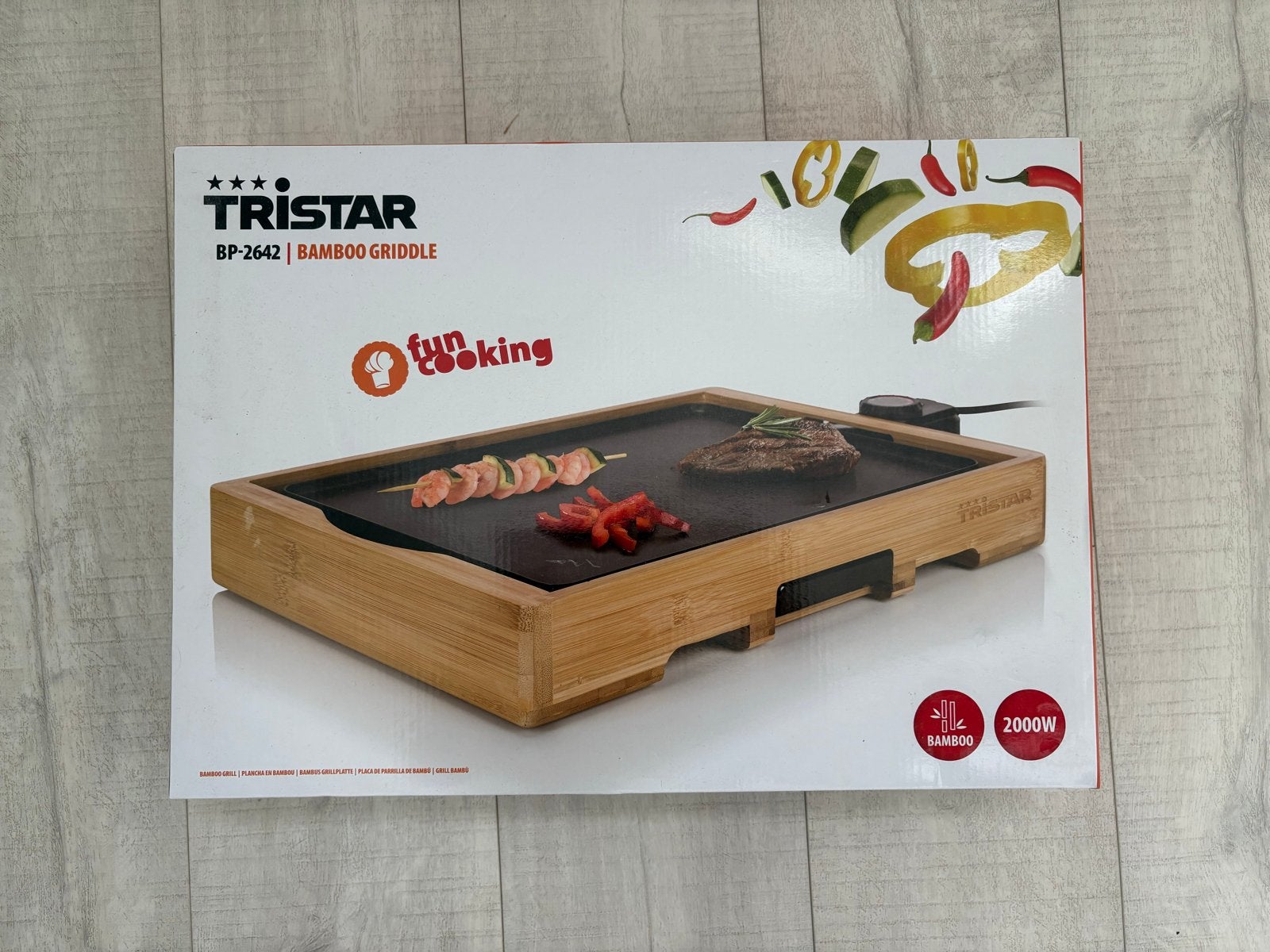 Tristar BP-2642 Bamboo Griddle - Nieuw in doos, Ophalen, Nieuw, Tafelgrill
