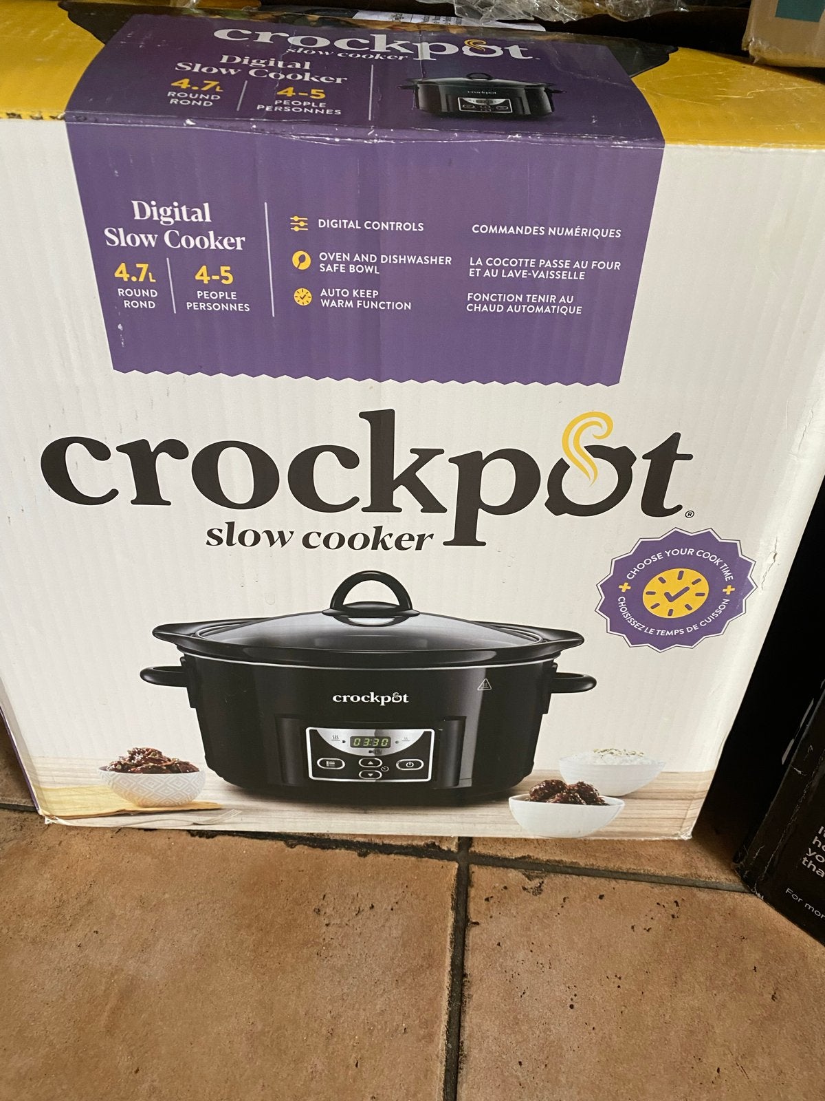 Crockpot Digitale Slowcooker 4.7L - Ideaal voor 4-5 personen, Overige typen, Nieuw, Ophalen of Verzenden, Zwart