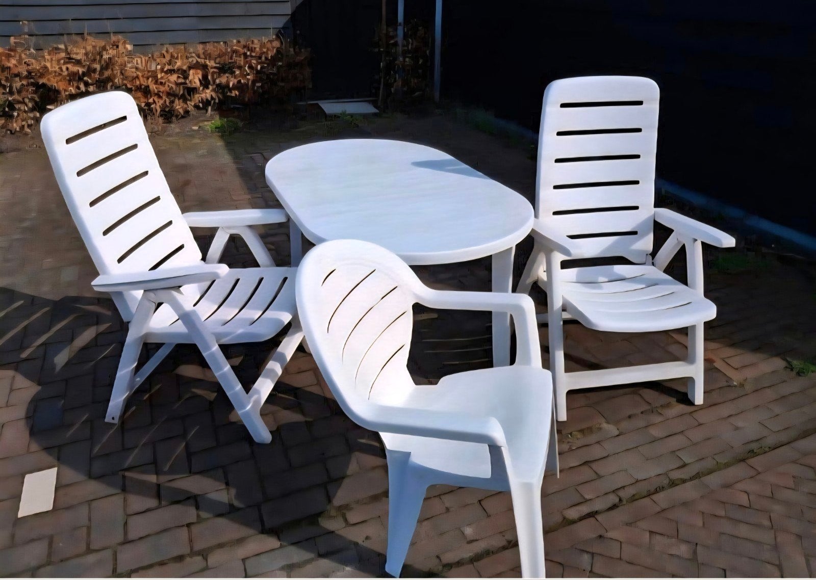6 delige tuinset, totaal 5 stoelen., Ophalen, 5 zitplaatsen, Gebruikt, Tuinset