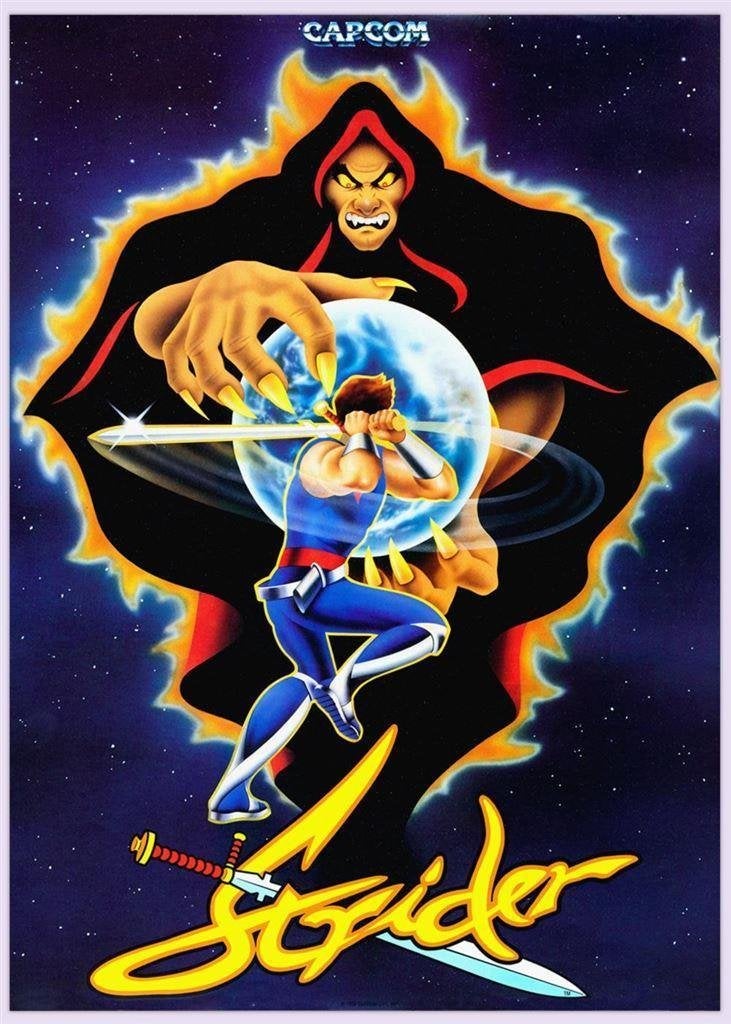 STRIDER CAPCOM Retro Arcade [Grote Videogame Poster], 1 speler, Verzenden, Nieuw, Vanaf 3 jaar