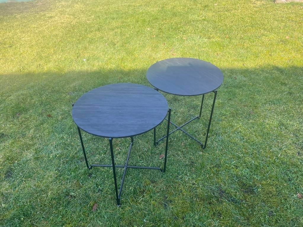 Mooie bijzet tafeltjes in goede staat, Ophalen, Minder dan 45 cm, Minder dan 55 cm, Rond