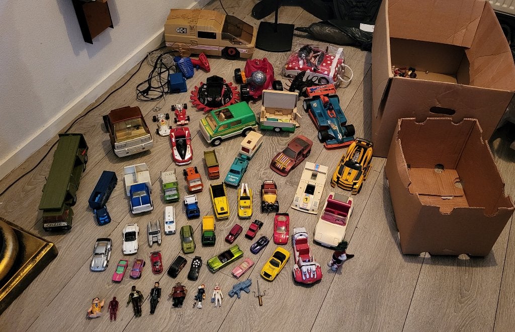 Grote partij vintage speelgoed: Tonka, Hot Wheels, Majorette, Verzamelen, Ophalen, Gebruikt