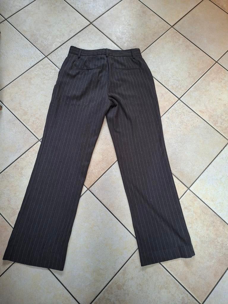 MSCH, Krijtstreep pantalon, grijs, Kleding | Dames, Maat 38/40 (M), Msch Copenhagen, Ophalen of Verzenden, Zo goed als nieuw