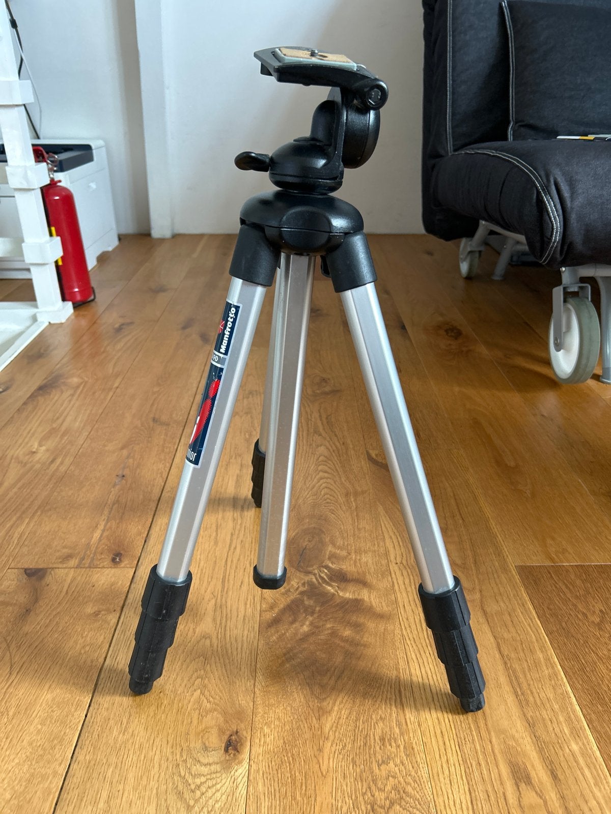 Manfrotto Junior 390 Statief - Compact en Stevig, Ophalen, Snelkoppelingsplaat, Driepoot, Zo goed als nieuw