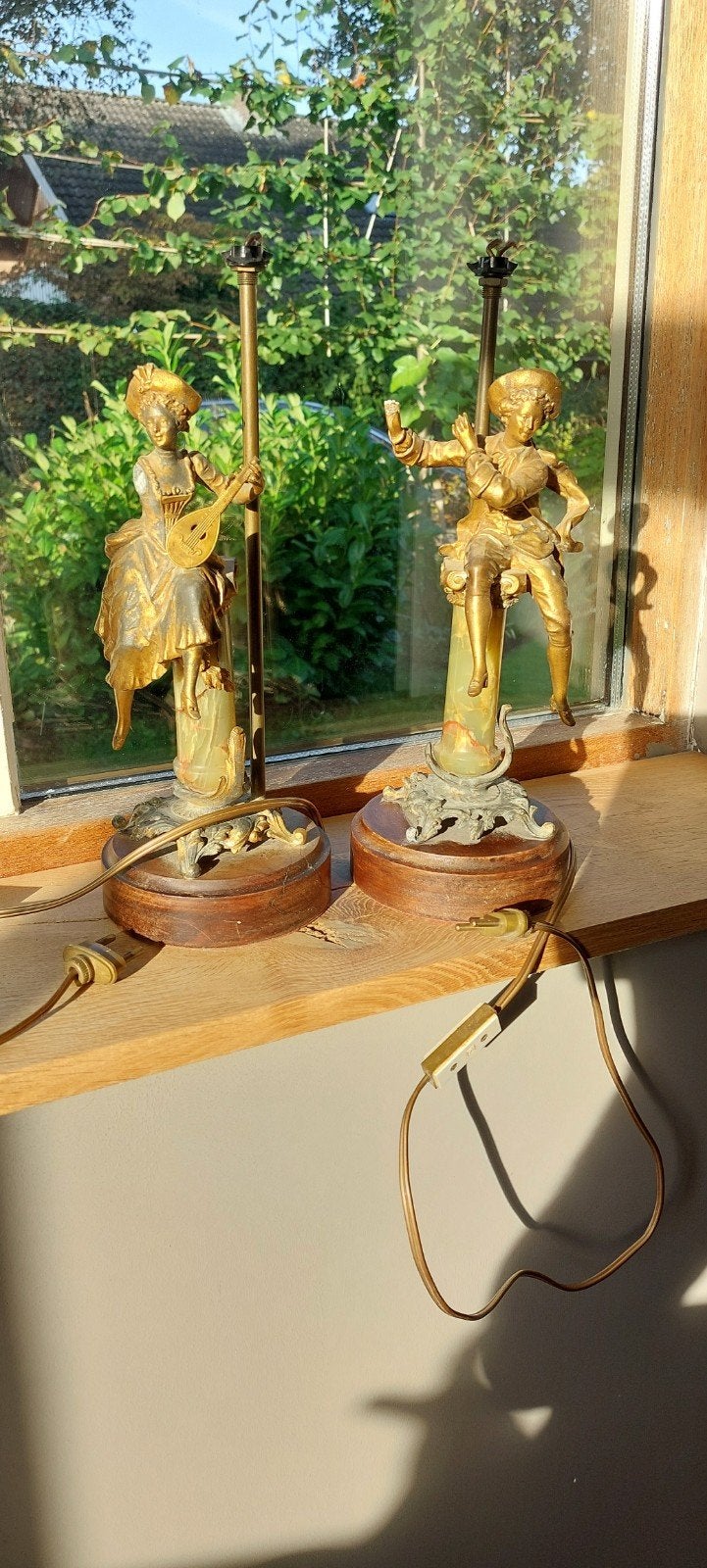 koppel antieke Franse tafellampen- gesigneerd E.Rancoulet( c, Antiek en Kunst, Ophalen of Verzenden