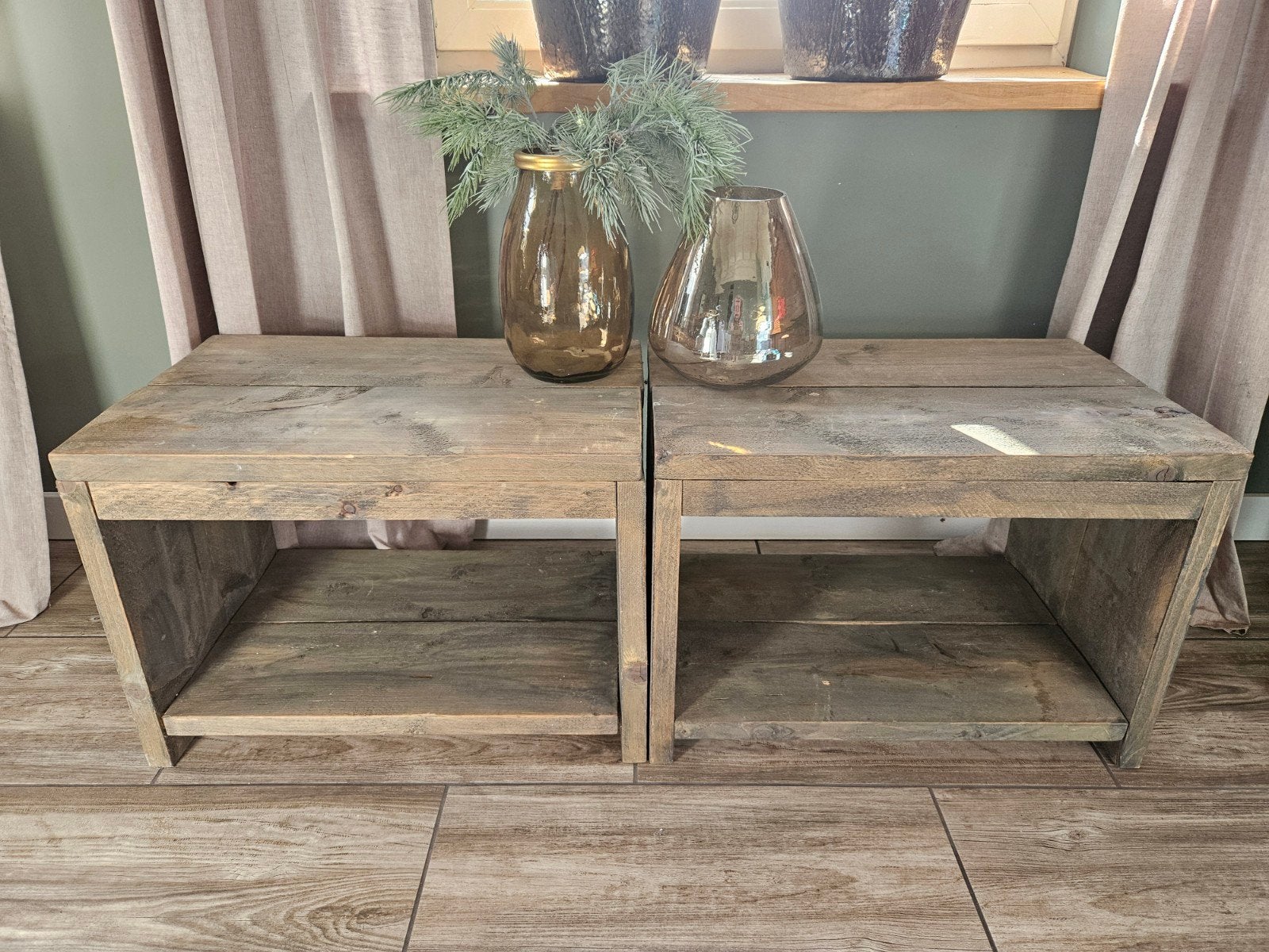 2 prachtige bijzettafels/ salontafels, Ophalen, 50 tot 100 cm, Rond, 50 tot 100 cm