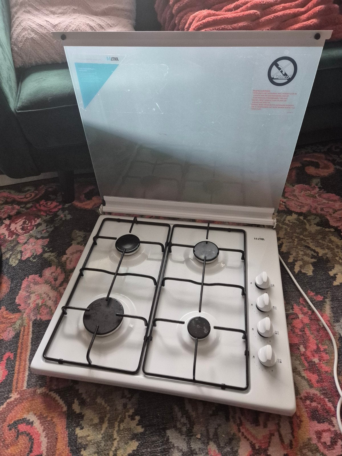 Losstaande Etna gaskookplaat, Ophalen, 4 kookzones, Zo goed als nieuw, Gas