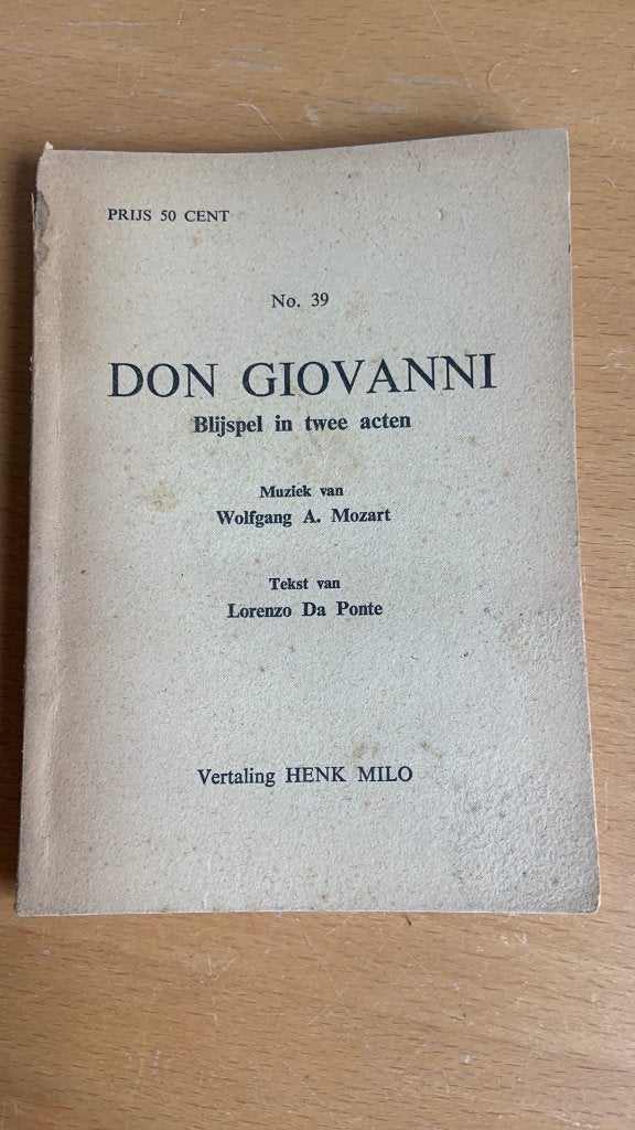 Don Giovanni - blijspel in twee acten - wolfgang A. Mozart, Ophalen of Verzenden, Artiest