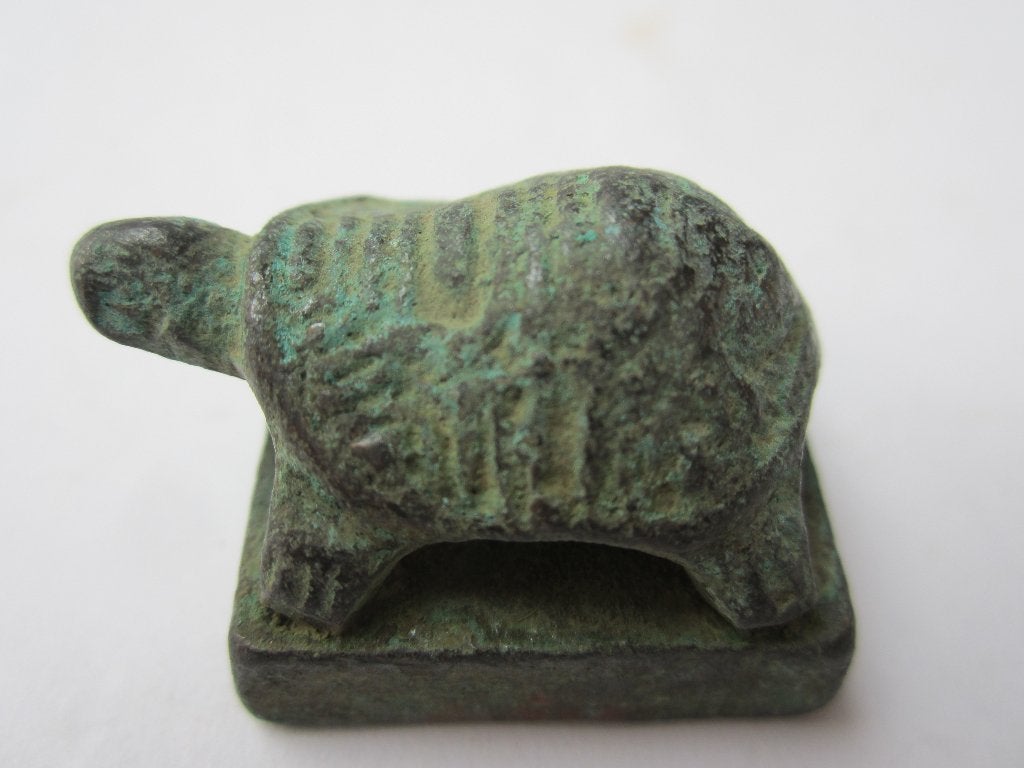 Oude Chinese schildpad met stempel / zegel van brons.2908, Ophalen of Verzenden, Brons