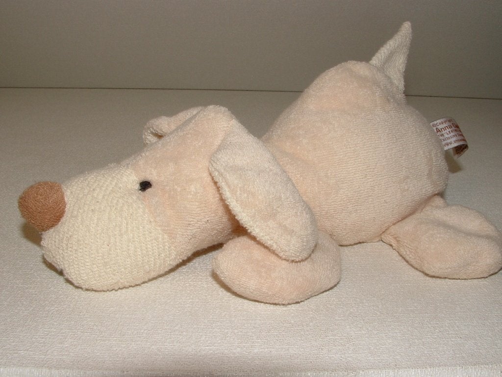 ANNA CLUB PLUSH HOND BADSTOF ECRU EN GEWAFELD ROOMKLEURIG, Verzenden, Nieuw, Overige typen