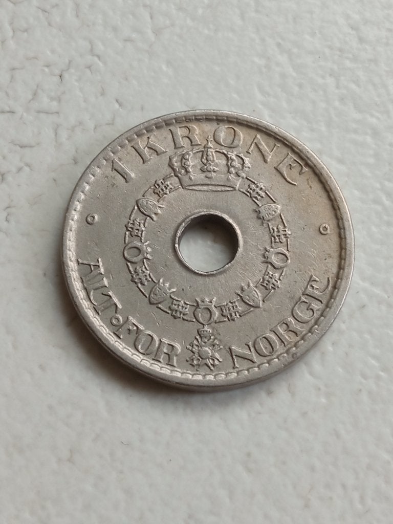 Noorwegen 1 kroon 1950., Ophalen of Verzenden, Overige landen, Losse munt