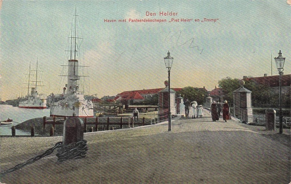 703-089-023 Den Helder Haven met Pantserdekschepen Piet Hei, Verzenden, Voor 1920, Noord-Holland