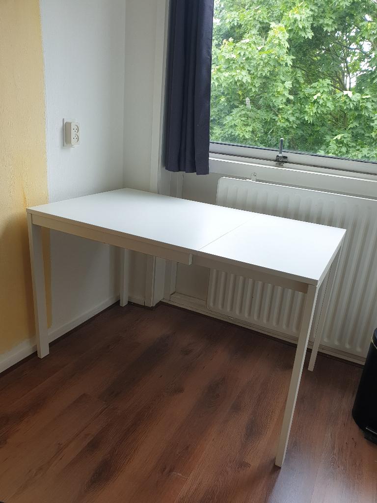 Uitschuifbare Ikea Tafel (80/120cm), Huis en Inrichting, Tafels | Eettafels, Ophalen, Kunststof, Gebruikt, 100 tot 150 cm