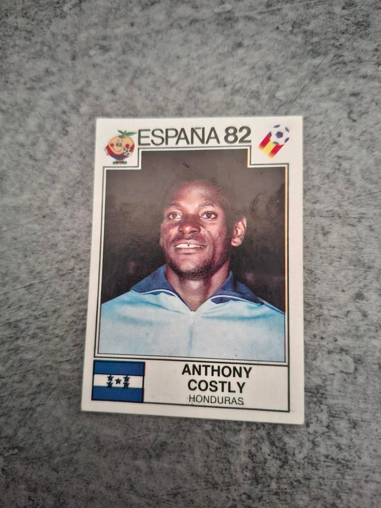 Panini sticker WK 82 Espana. Anthony Costly Honduras., Verzenden, Zo goed als nieuw, Sticker