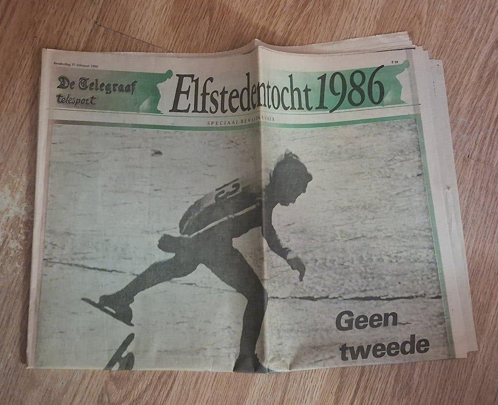 Krant Elfstedensport 27 februari 1986, Ophalen of Verzenden, Gelezen, Krant