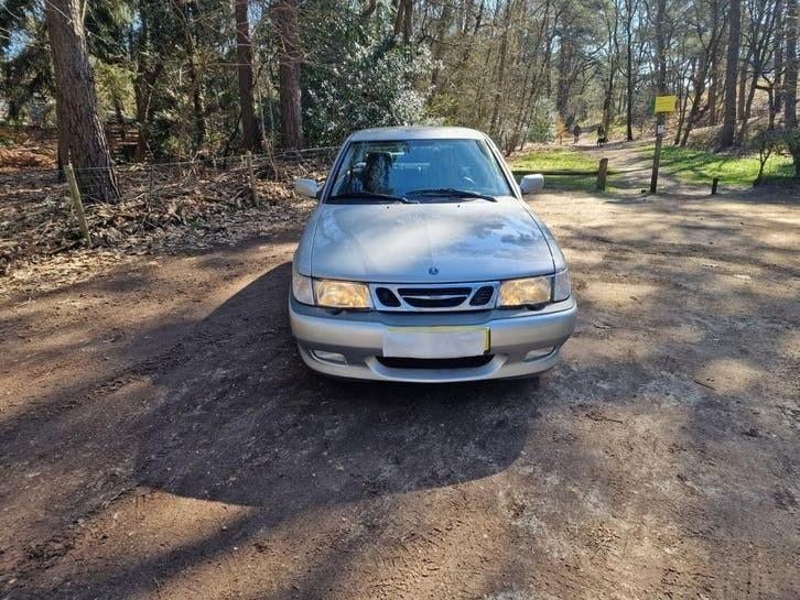 Saab 9-3 2.0 151KW 2002 Grijs, Auto's, Saab, Zwart, 4 cilinders, Leder, 205 pk