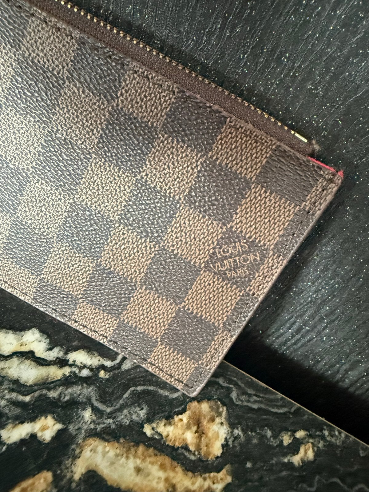 Louis Vuitton Damier Ebene sleuteletui/pasjeshouder, Ophalen of Verzenden, Bruin, Overige merken