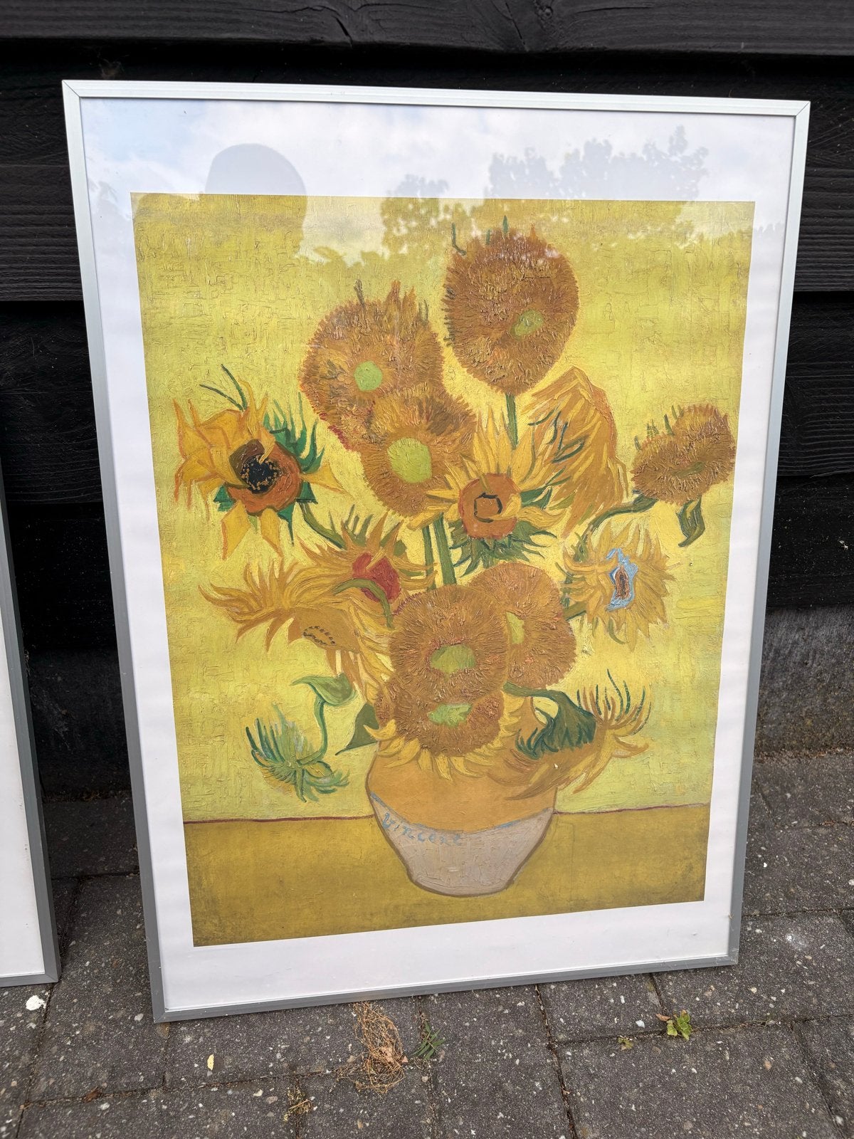 Zonnebloemen van Van Gogh - Ingelijste reproductie, Antiek en Kunst, Klassiek, Print, Papier, Ophalen