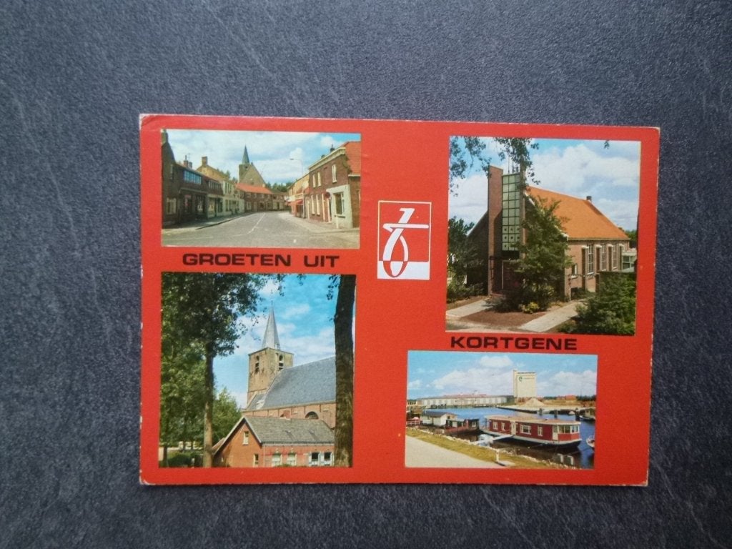 Kortgene, kerk 1974, Verzamelen, Verzenden, 1960 tot 1980, Gelopen, Noord-Brabant