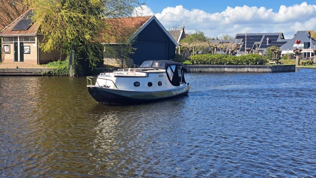 Sloep elektrisch staal 8mtr uniek exemplaar, Watersport en Boten, Ophalen, Zo goed als nieuw