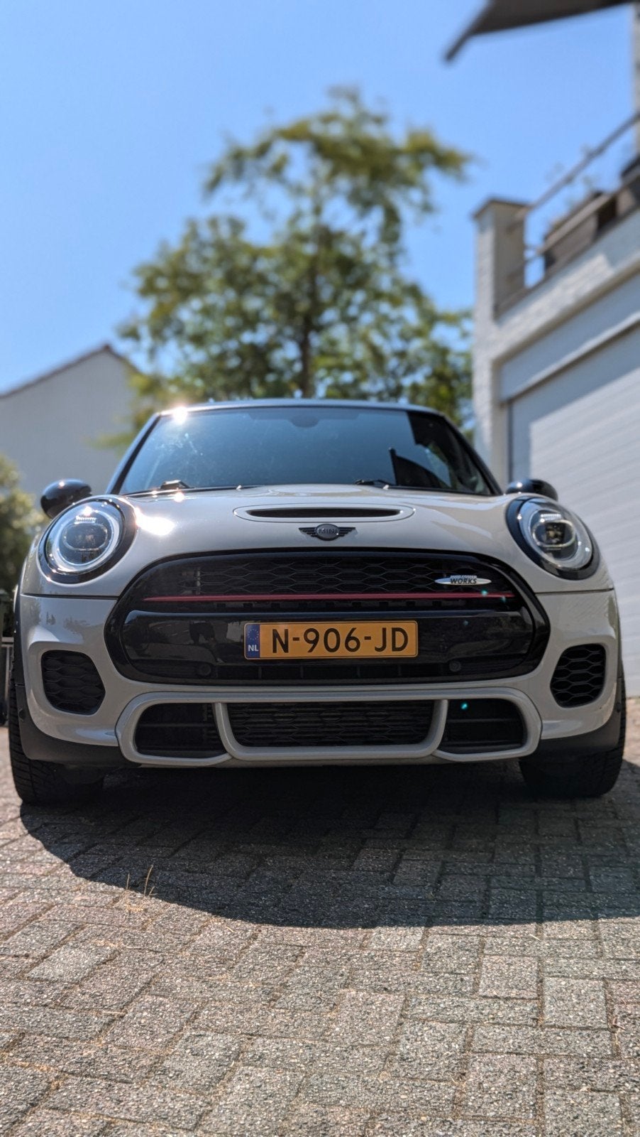 Mini 3-deurs JCW chili  2.0 231pk Aut 2018 Grijs gewrapt, Auto's, 1998 cc, 4 cilinders, 4 stoelen, 231 pk