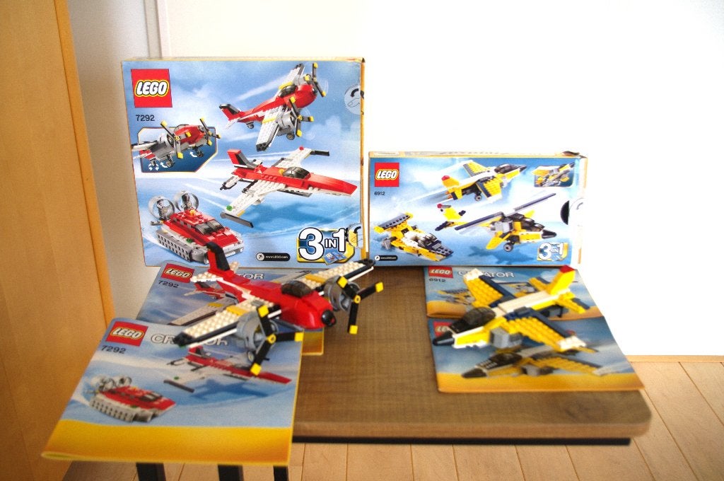 Lego Creator 7292 Propellervliegtuig & 6912 Super Soarer, Lego, Compleet, Ophalen of Verzenden, Zo goed als nieuw