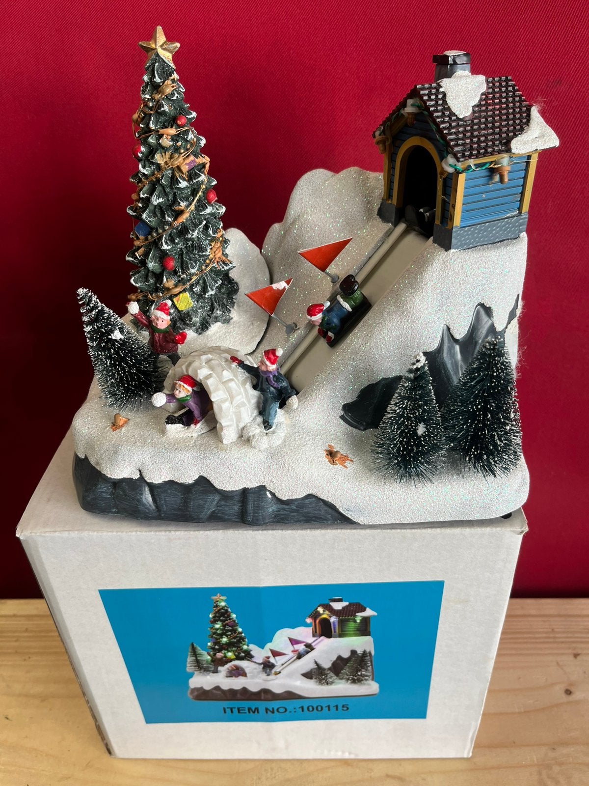 Kerst slede, bewegend , kerst dorp. Typisch hollands., Ophalen of Verzenden, Zo goed als nieuw